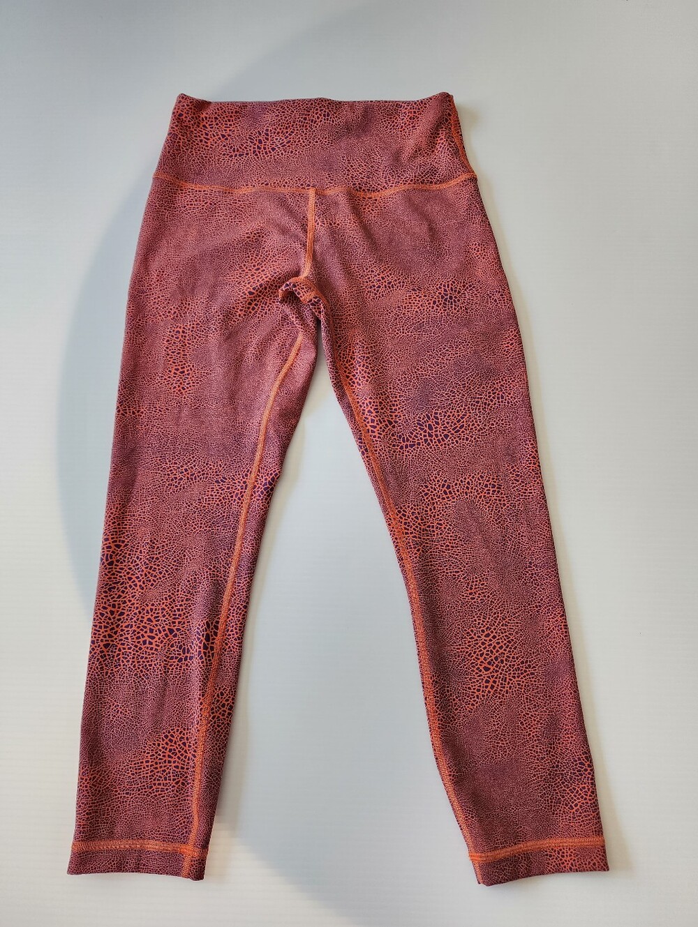 Lululemon Wunder Train High-Rise Crop 23" Crackle Glaze Vintage Orange, Size 8